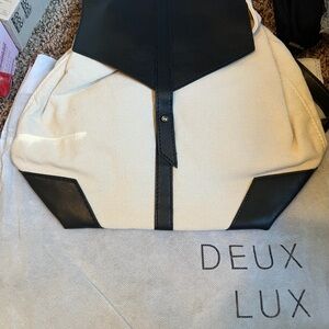 Deux Lux Black and Cream Mini Backpack Purse NEW